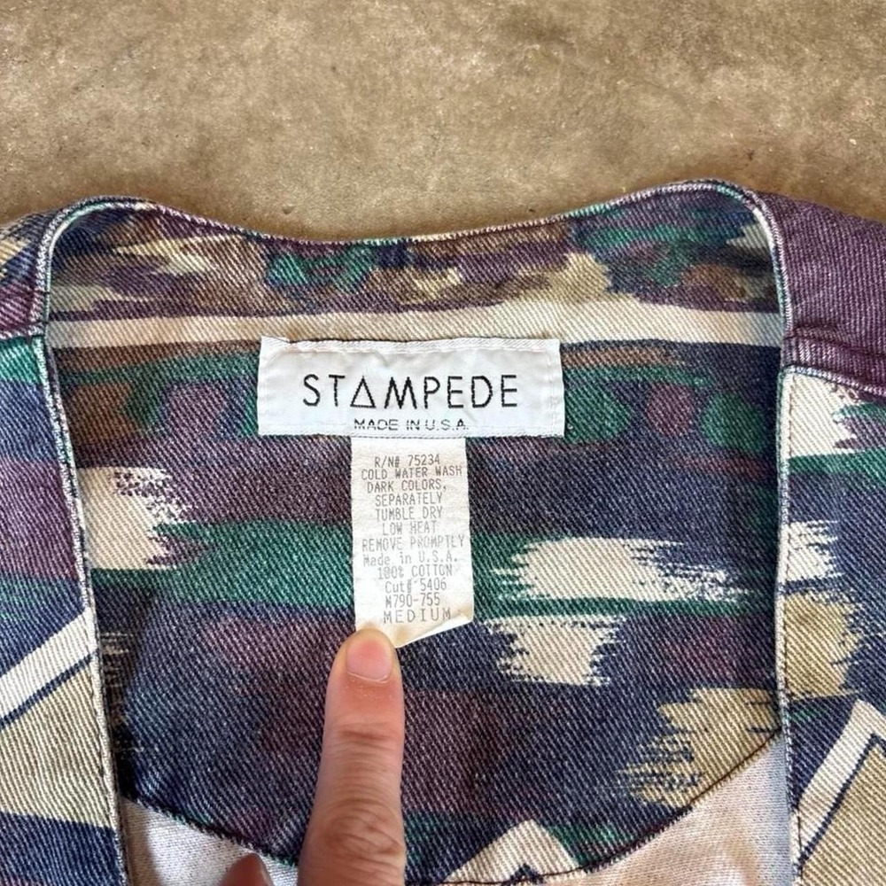 Vintage 90s Stampede multicoloured aztec vest Men's Size Medium - Picture 4 of 7
